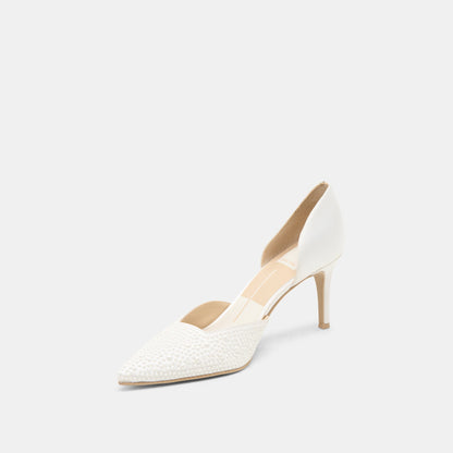 Eloy Pearl Off White Satin Heels - Dolce Vita