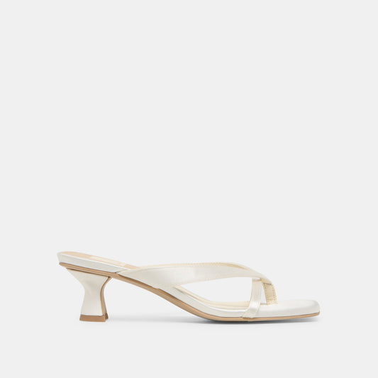 Brevel True White Satin Heels - Dolce Vita