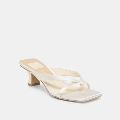Brevel True White Satin Heels - Dolce Vita