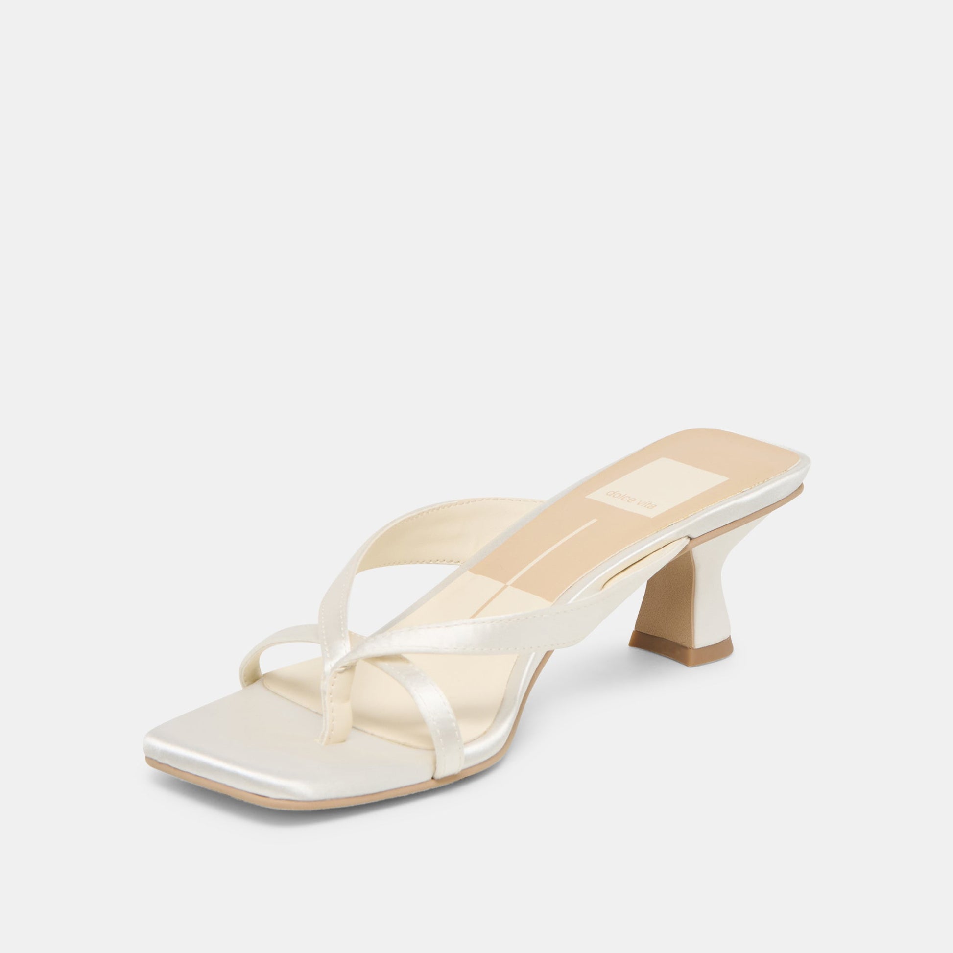 Brevel True White Satin Heels - Dolce Vita