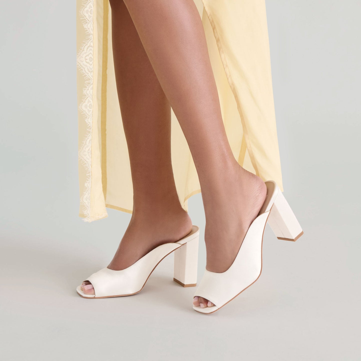 Sabela Off White Satin Heels - Dolce Vita