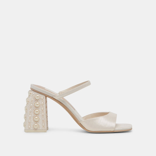JEMMY PEARL HEELS VANILLA SILK - Dolce Vita