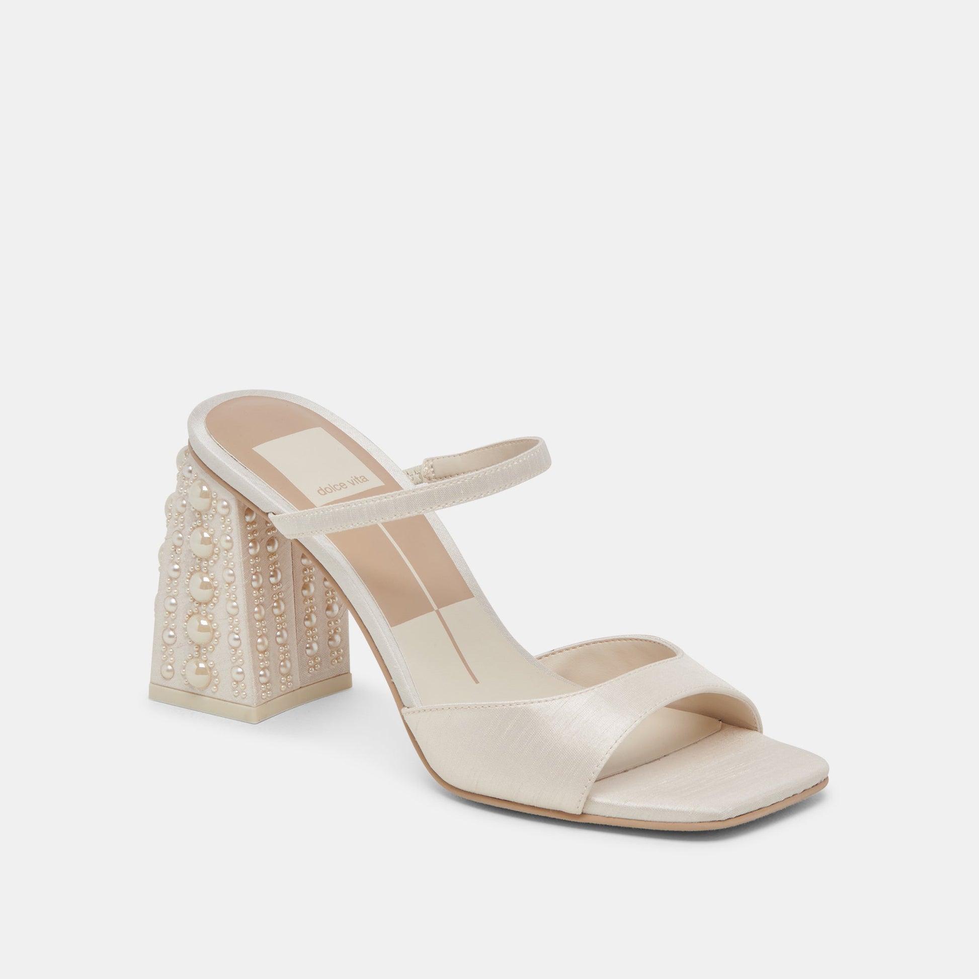 JEMMY PEARL HEELS VANILLA SILK - Dolce Vita