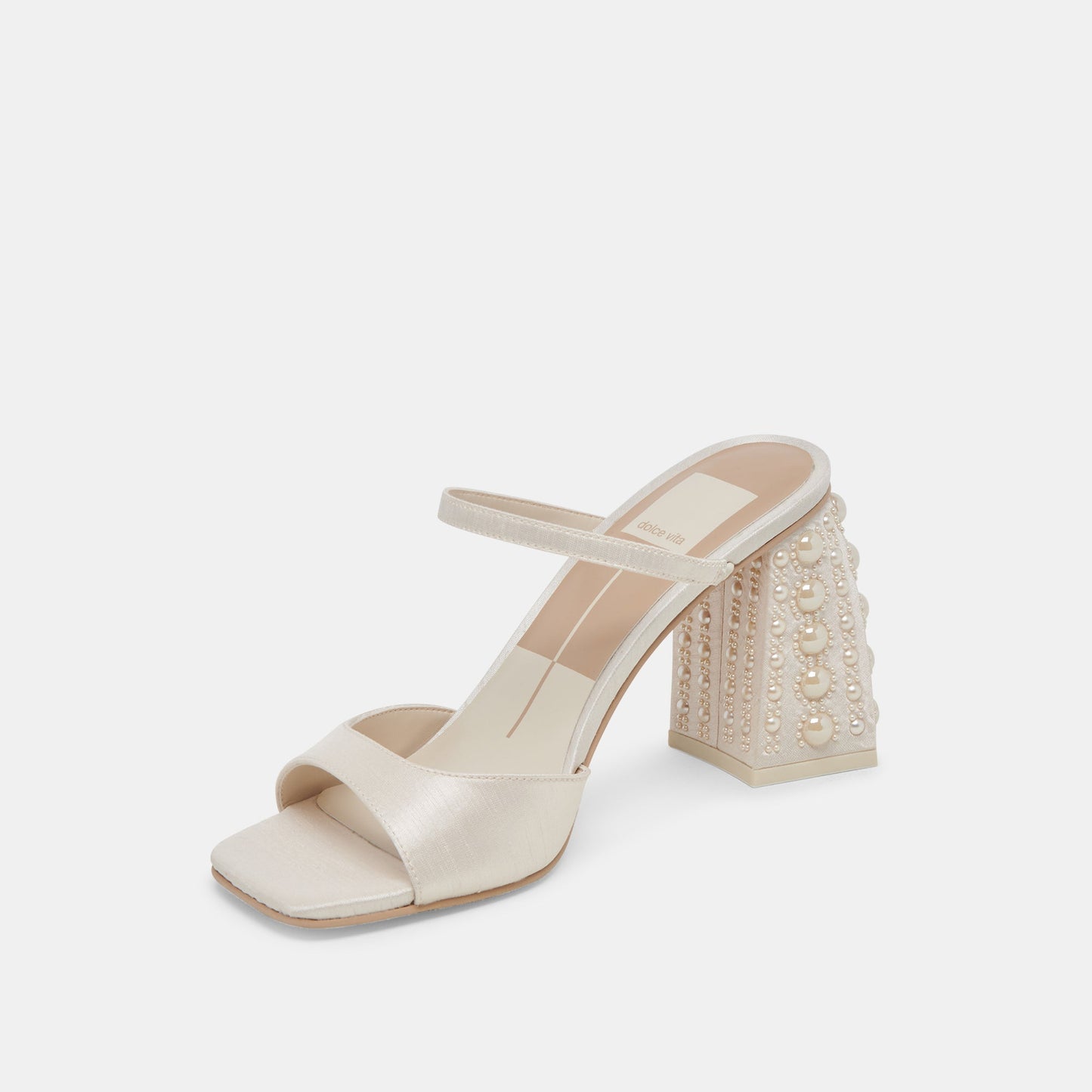 JEMMY PEARL HEELS VANILLA SILK - Dolce Vita