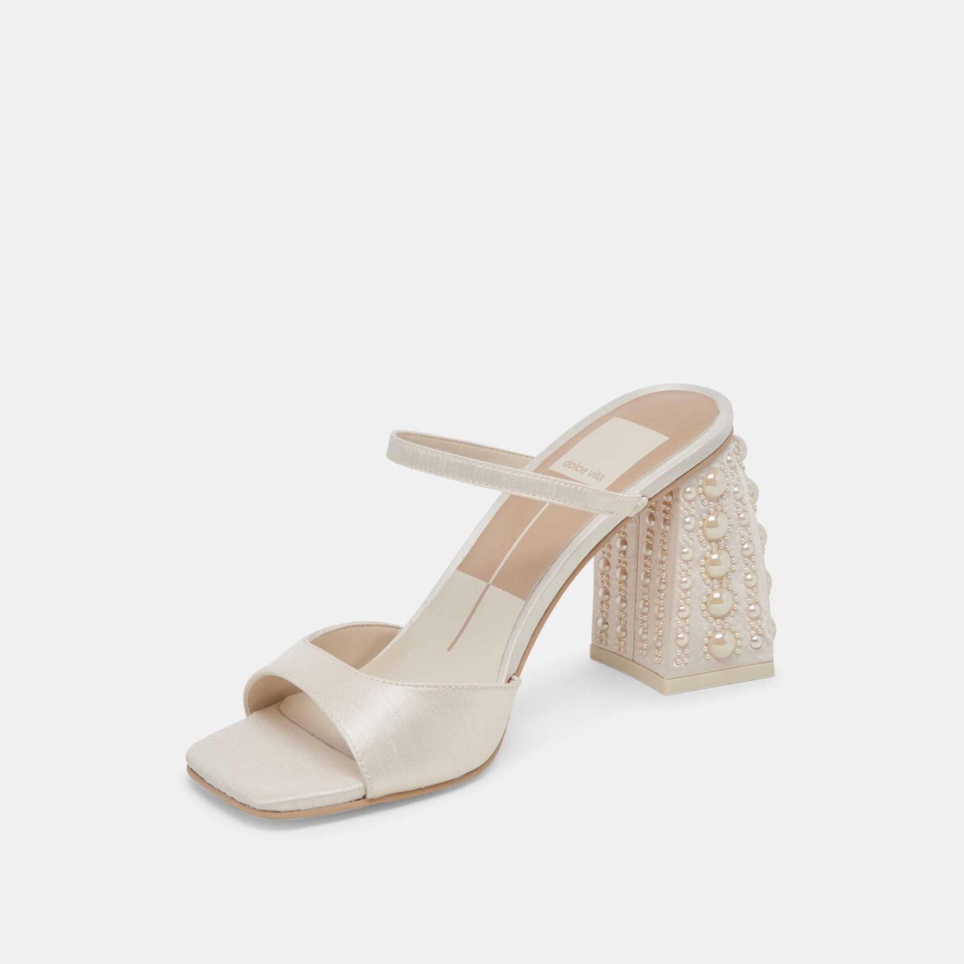 JEMMY PEARL HEELS VANILLA SILK - Dolce Vita
