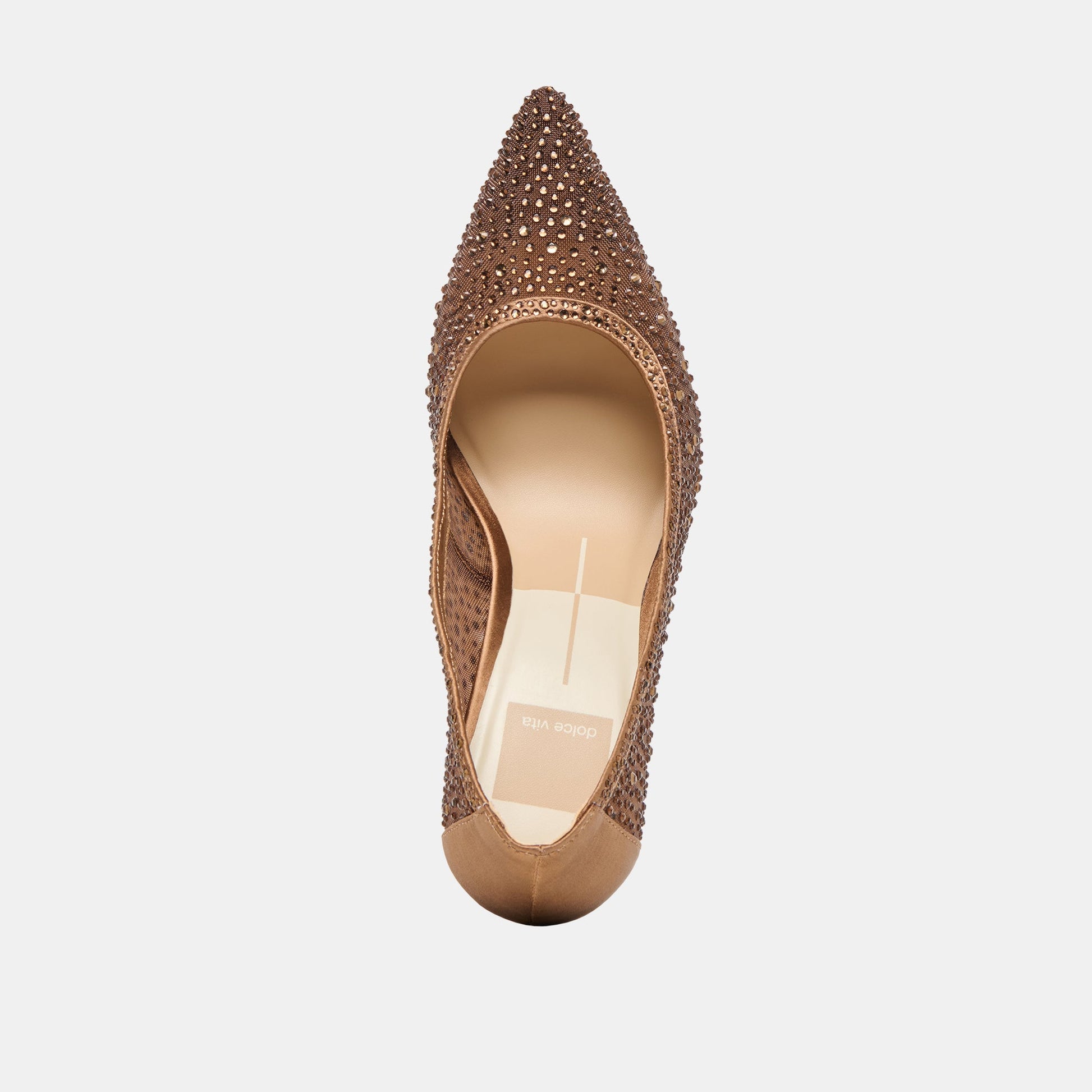 Kashe Crystal Mid Brown Mesh Heels - Dolce Vita