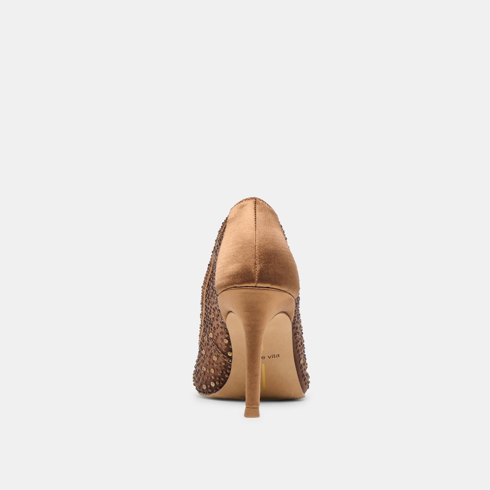 Kashe Crystal Mid Brown Mesh Heels - Dolce Vita