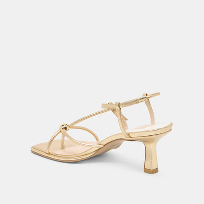 Mylee Gold Distressed Leather Heels - Dolce Vita