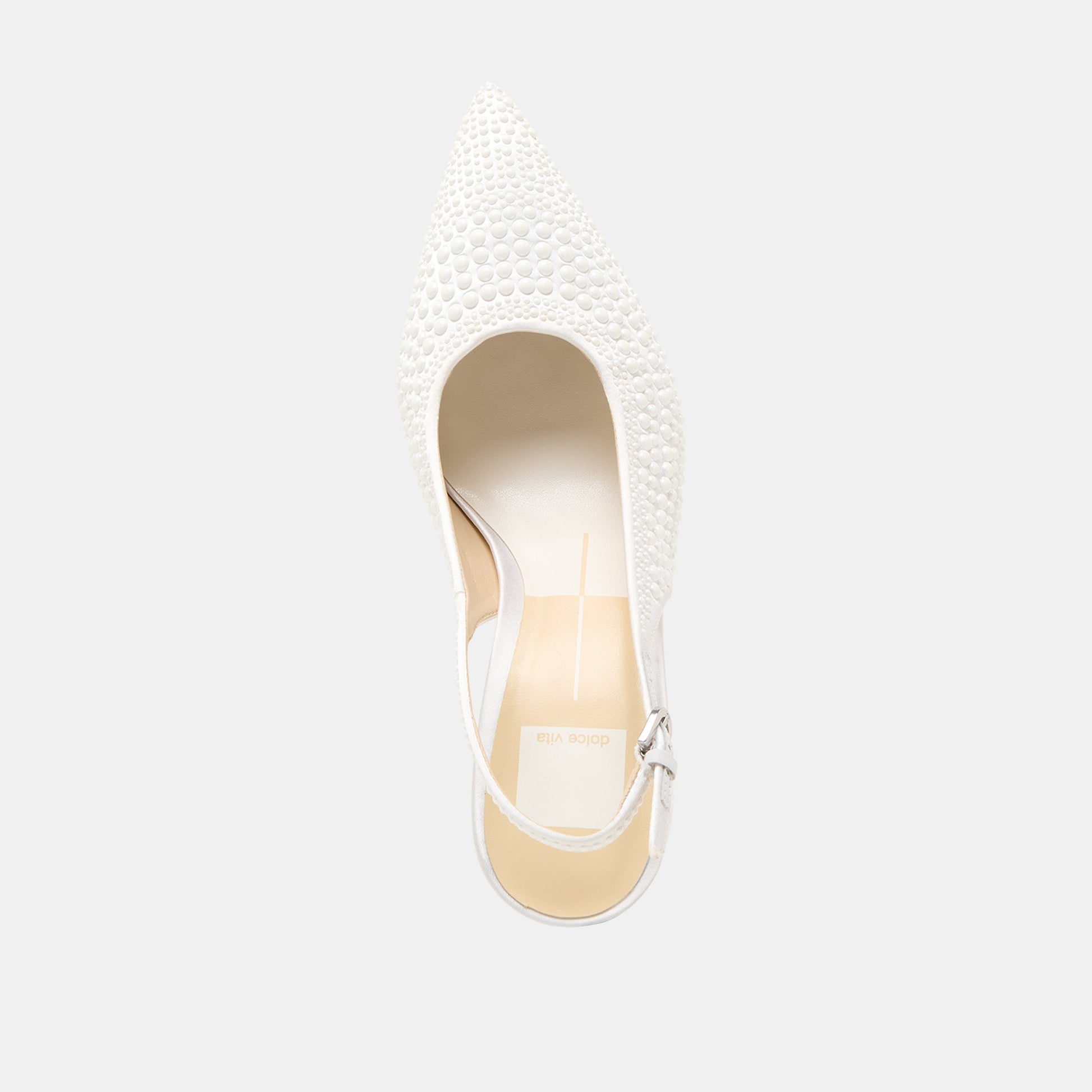Elasi Pearl Off White Satin Heels - Dolce Vita