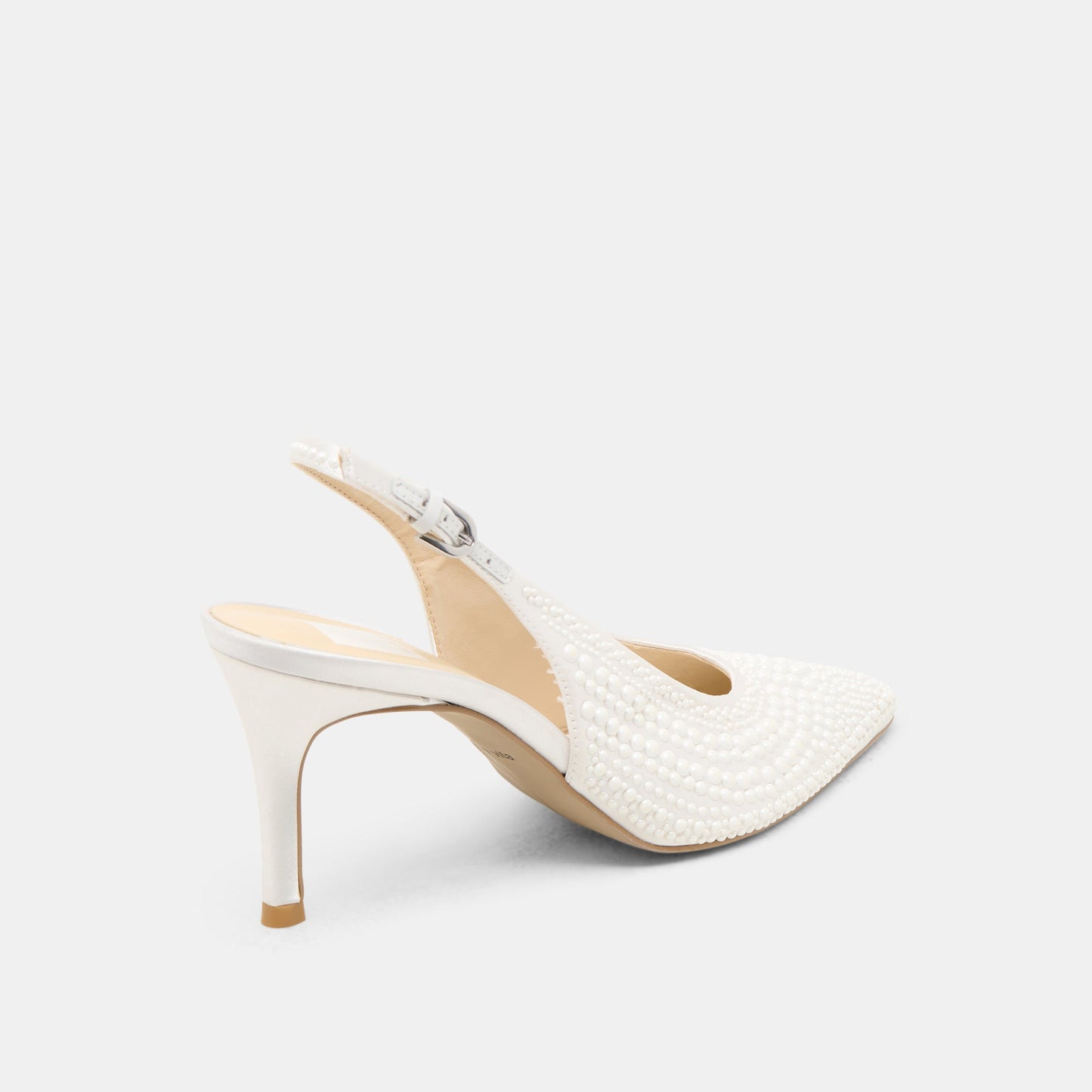 Elasi Pearl Off White Satin Heels - Dolce Vita
