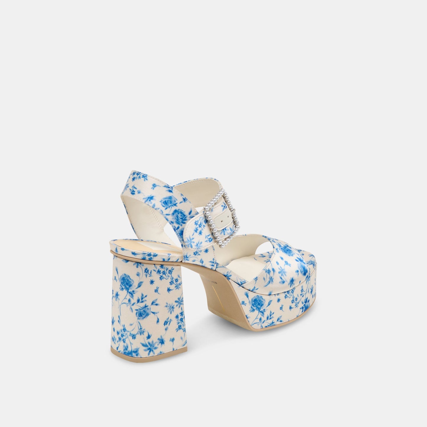 Bobby Pearl Blue Floral Satin Heels - Dolce Vita