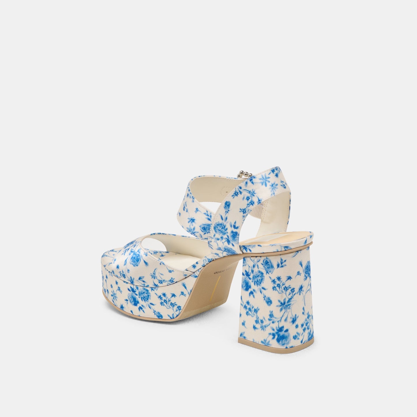 Bobby Pearl Blue Floral Satin Heels - Dolce Vita