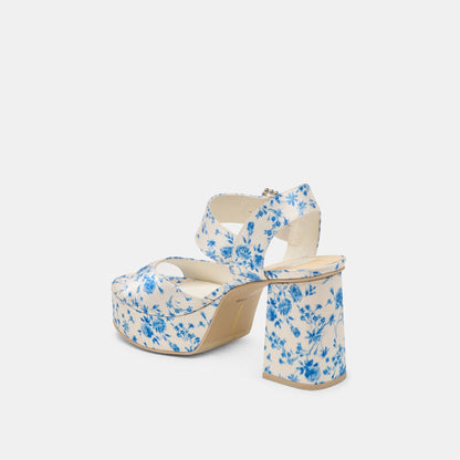 Bobby Pearl Blue Floral Satin Heels - Dolce Vita