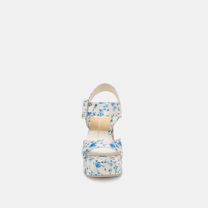 Bobby Pearl Blue Floral Satin Heels - Dolce Vita