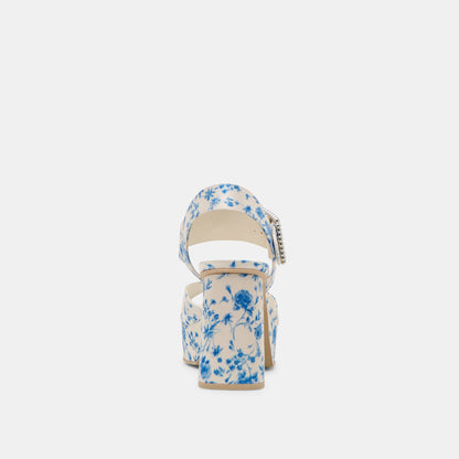 Bobby Pearl Blue Floral Satin Heels - Dolce Vita