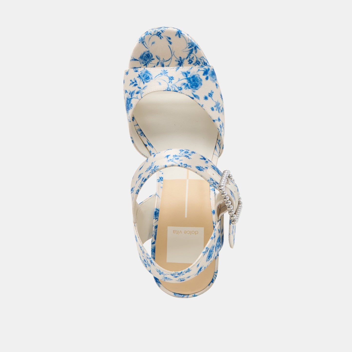 Bobby Pearl Blue Floral Satin Heels - Dolce Vita