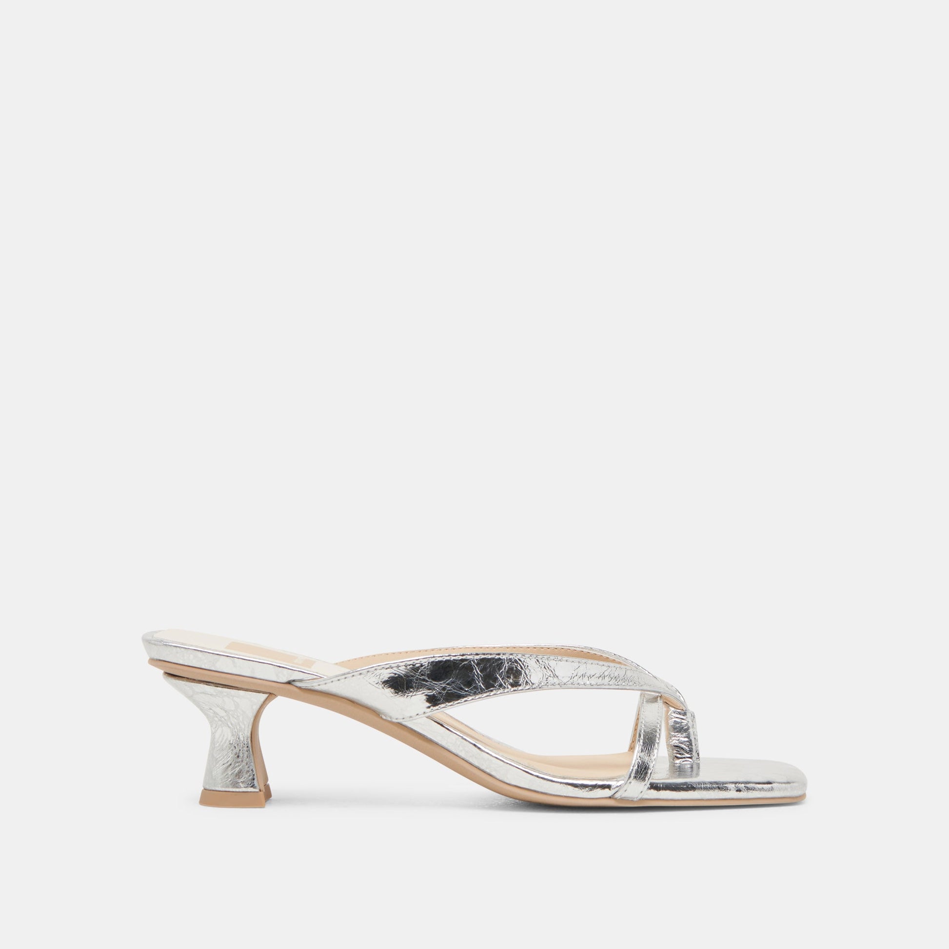 BREVEL HEELS SILVER DISTRESSED LEATHER - Dolce Vita