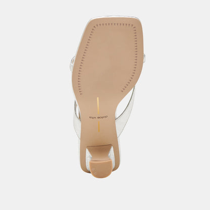 BREVEL HEELS SILVER DISTRESSED LEATHER - Dolce Vita
