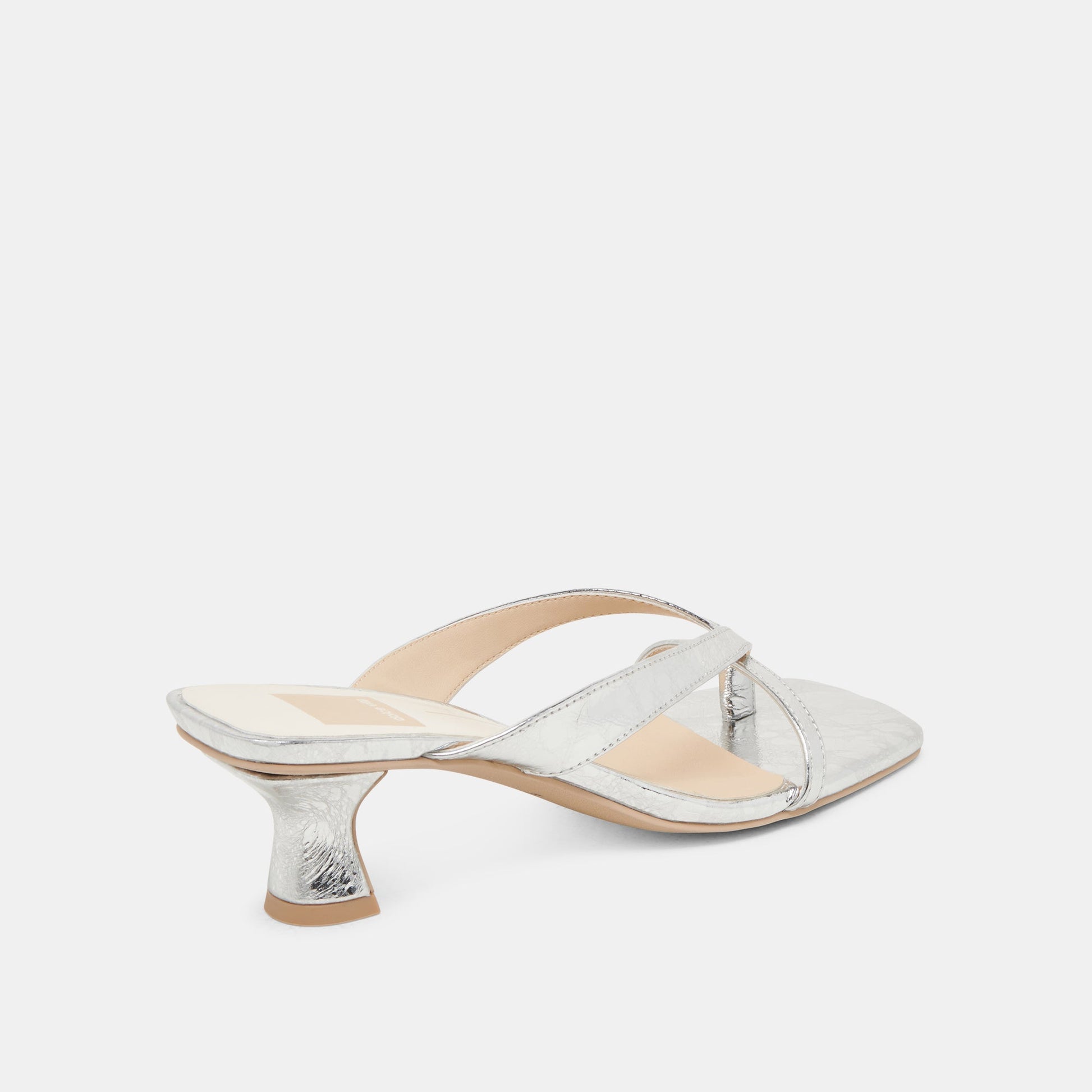 BREVEL HEELS SILVER DISTRESSED LEATHER - Dolce Vita