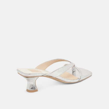 BREVEL HEELS SILVER DISTRESSED LEATHER - Dolce Vita
