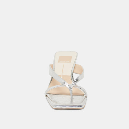 BREVEL HEELS SILVER DISTRESSED LEATHER - Dolce Vita
