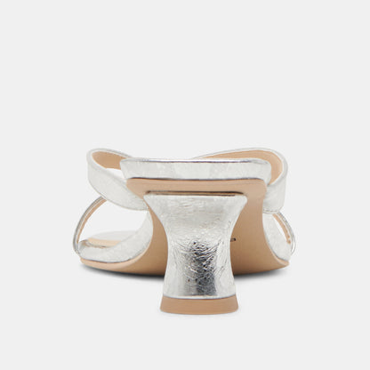 BREVEL HEELS SILVER DISTRESSED LEATHER - Dolce Vita