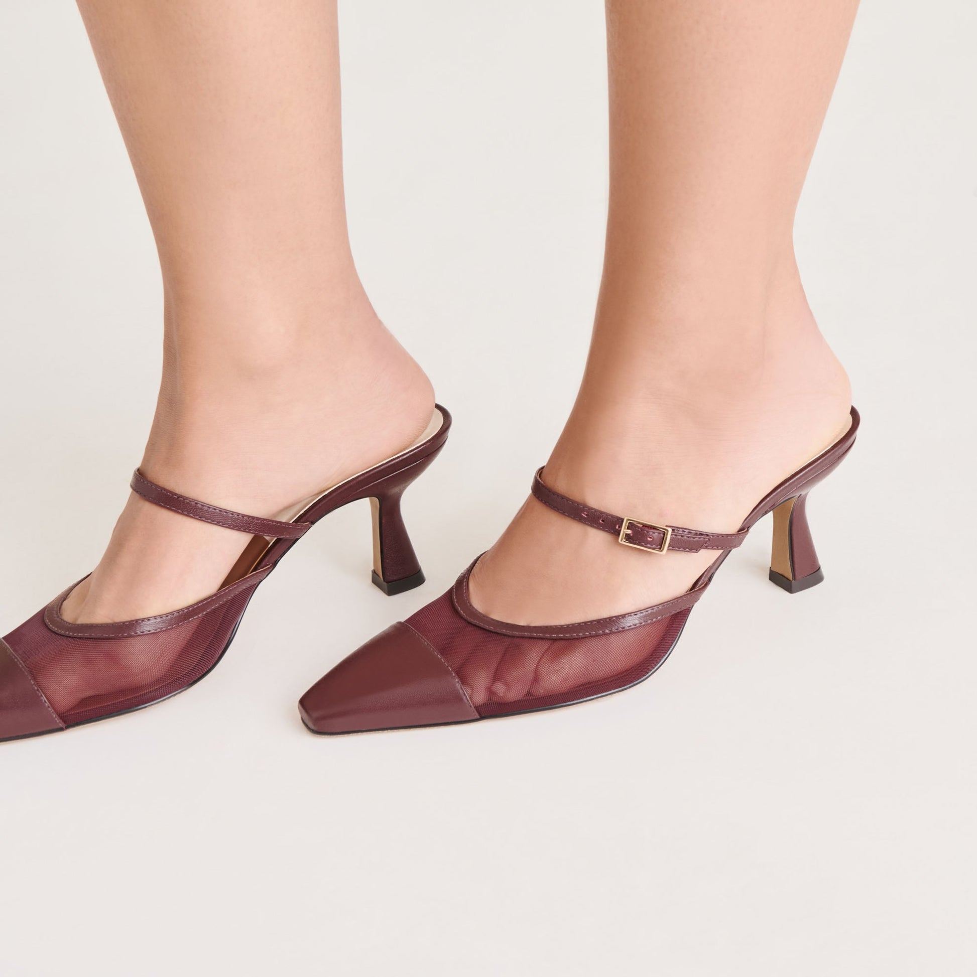 Loyd Burgundy Mesh Heels - Dolce Vita