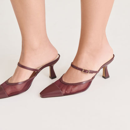 Loyd Burgundy Mesh Heels - Dolce Vita