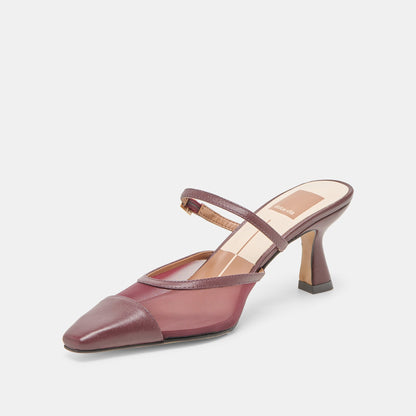 Loyd Burgundy Mesh Heels - Dolce Vita