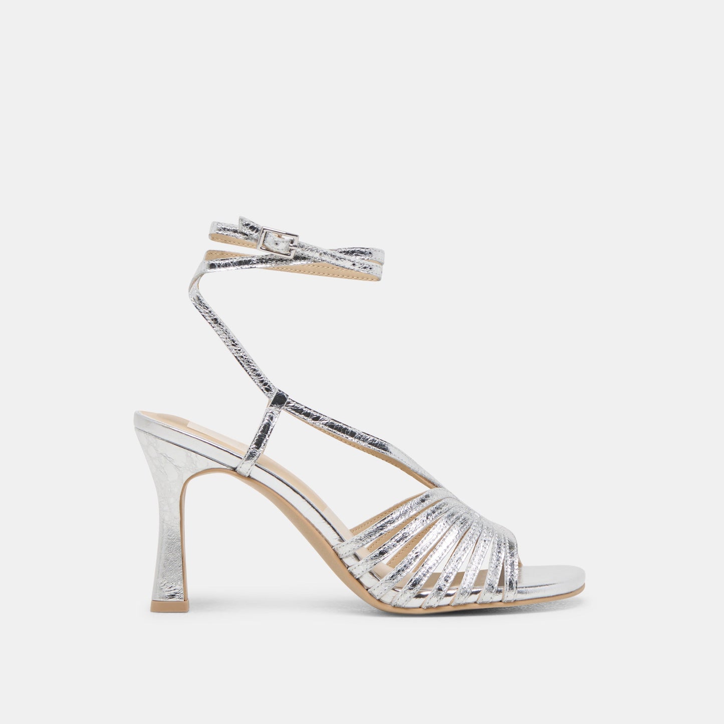 Nivana Silver Distressed Leather Heels - Dolce Vita
