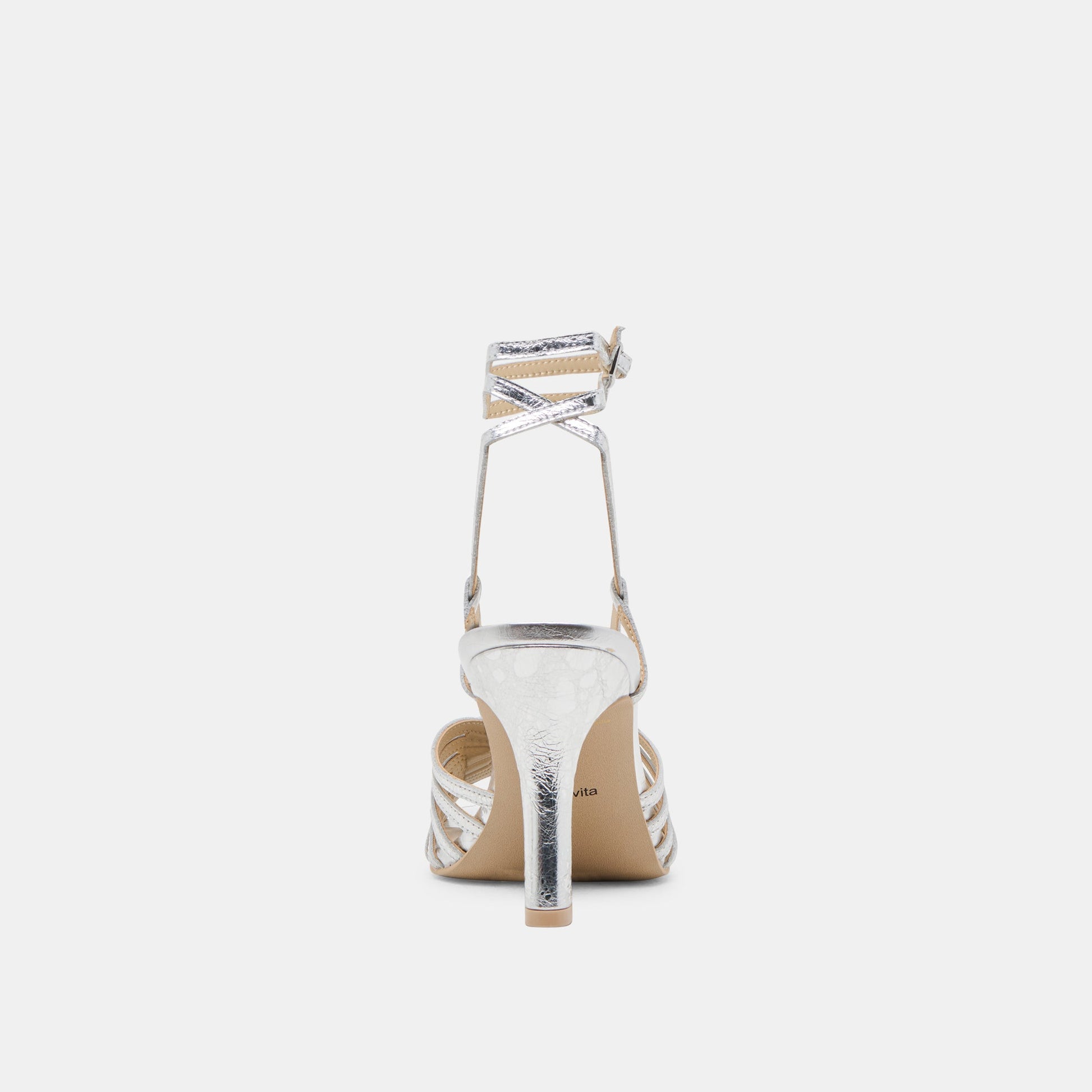 Nivana Silver Distressed Leather Heels - Dolce Vita