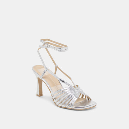 Nivana Silver Distressed Leather Heels - Dolce Vita