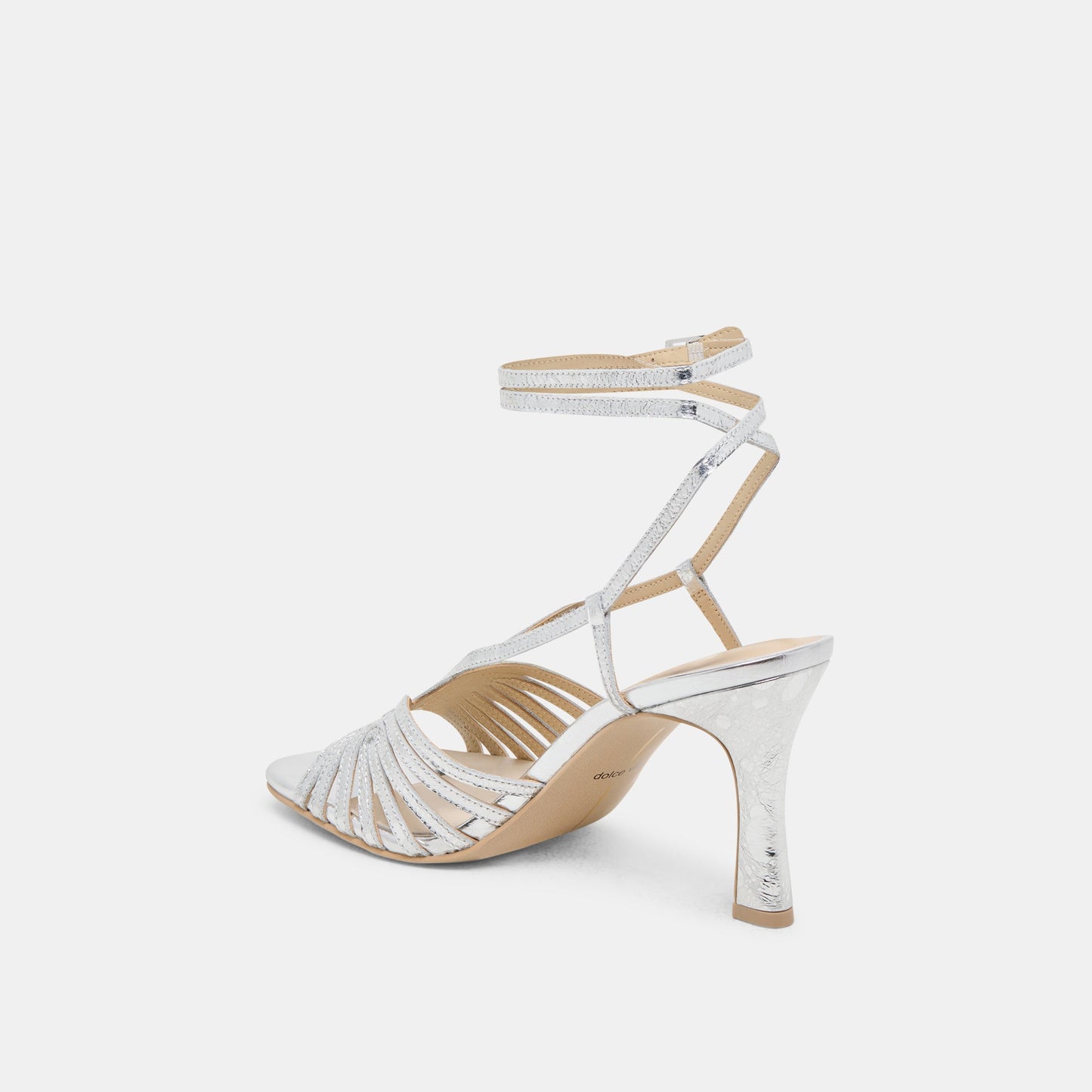 Nivana Silver Distressed Leather Heels - Dolce Vita