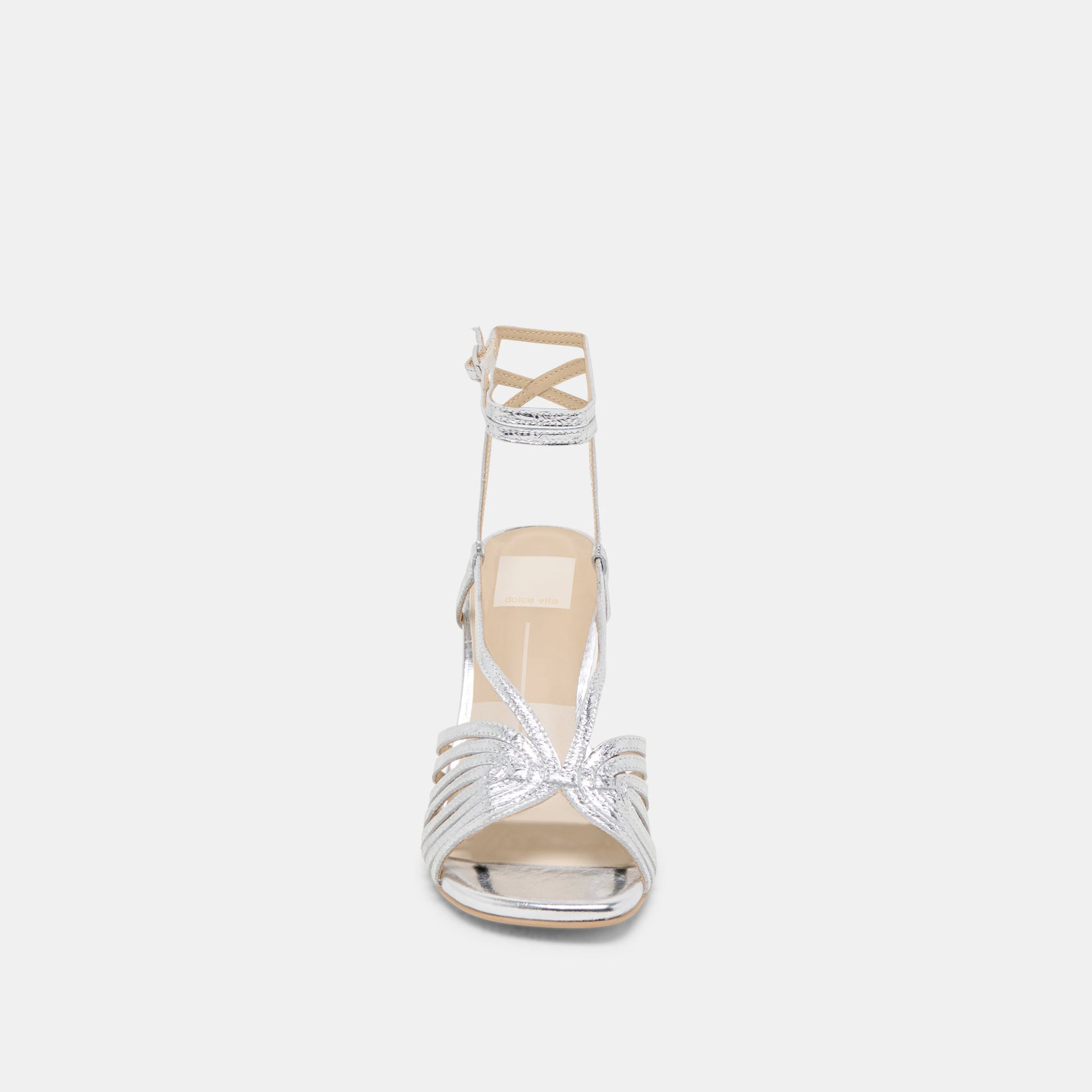 Nivana Silver Distressed Leather Heels - Dolce Vita