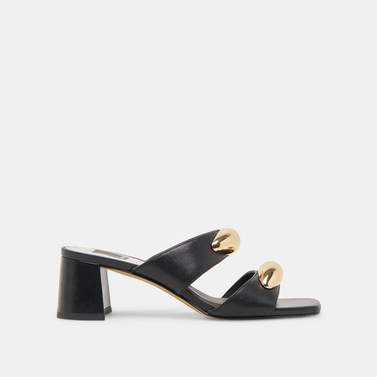 Barnet Black Leather Heels - Dolce Vita