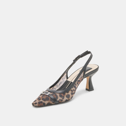 Lorine Leopard Mesh Heels - Dolce Vita