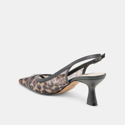 Lorine Leopard Mesh Heels - Dolce Vita