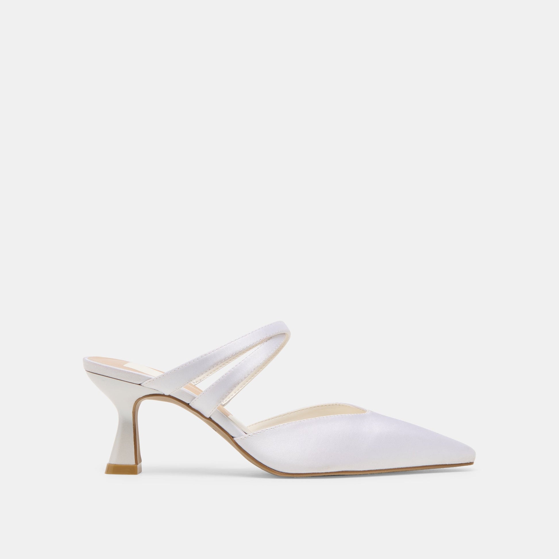 Linore True White Satin Heels - Dolce Vita