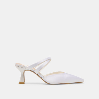 Linore True White Satin Heels - Dolce Vita