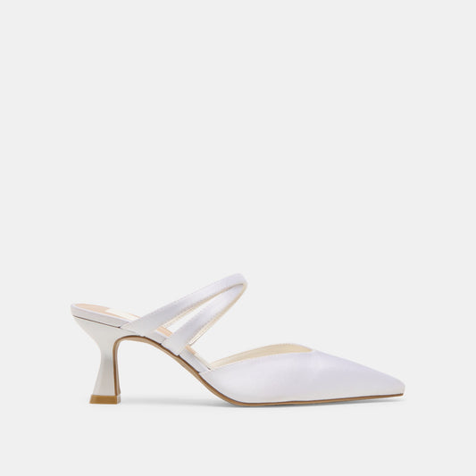 Linore True White Satin Heels - Dolce Vita
