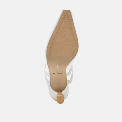 Linore True White Satin Heels - Dolce Vita