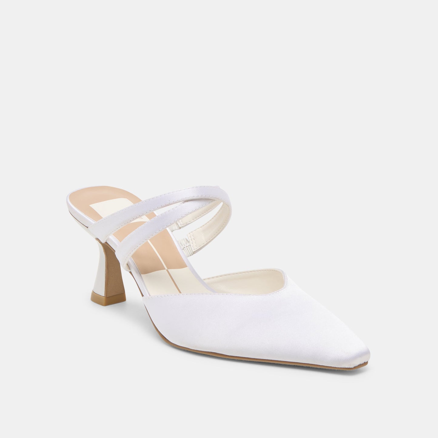 Linore True White Satin Heels - Dolce Vita