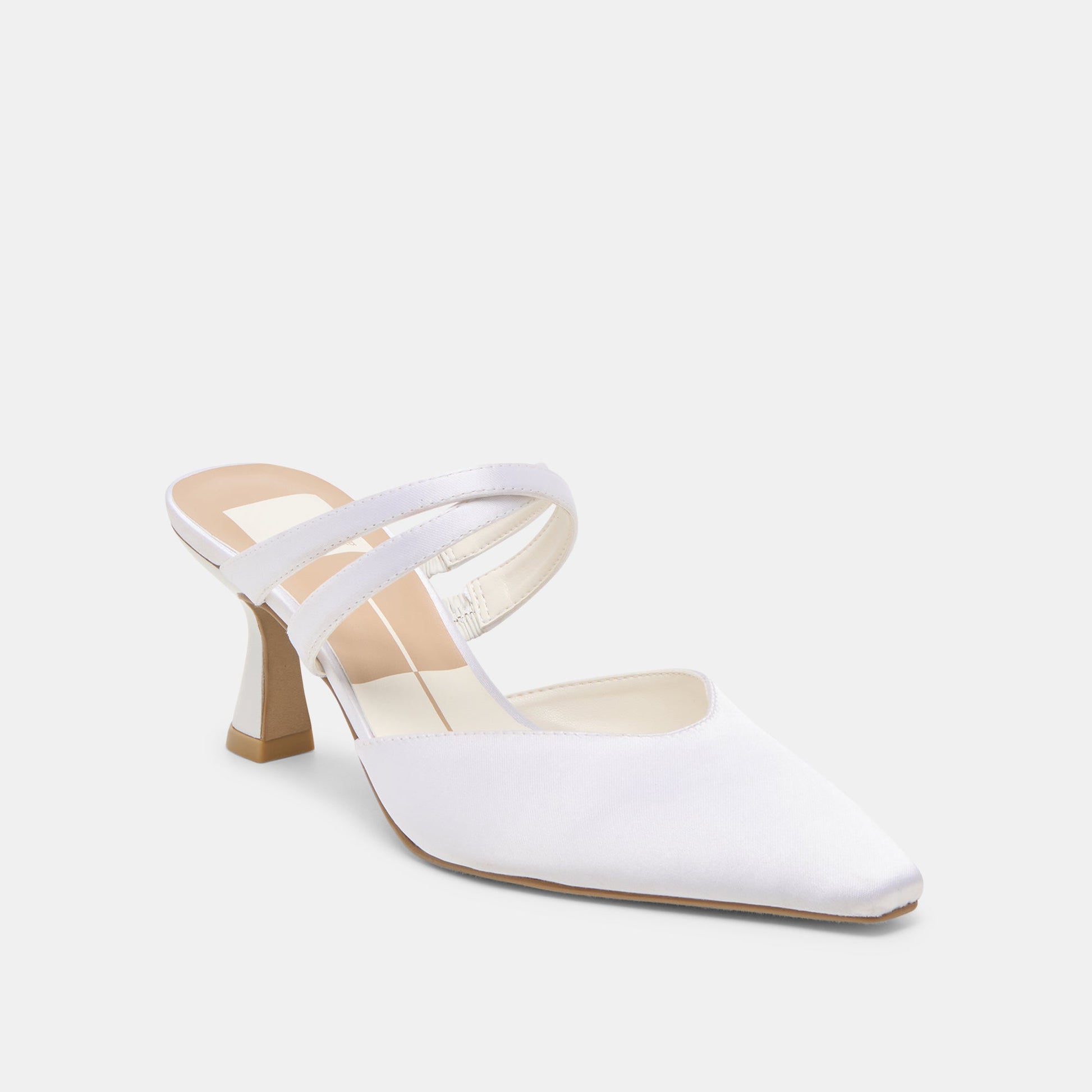 Linore True White Satin Heels - Dolce Vita