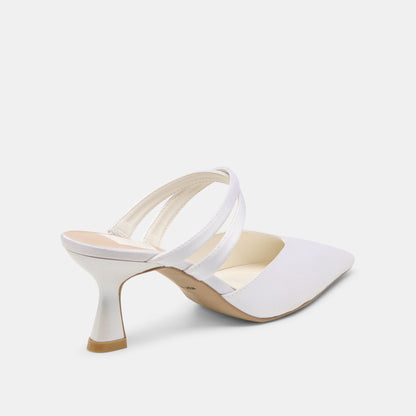 Linore True White Satin Heels - Dolce Vita