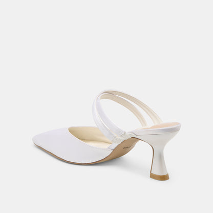 Linore True White Satin Heels - Dolce Vita