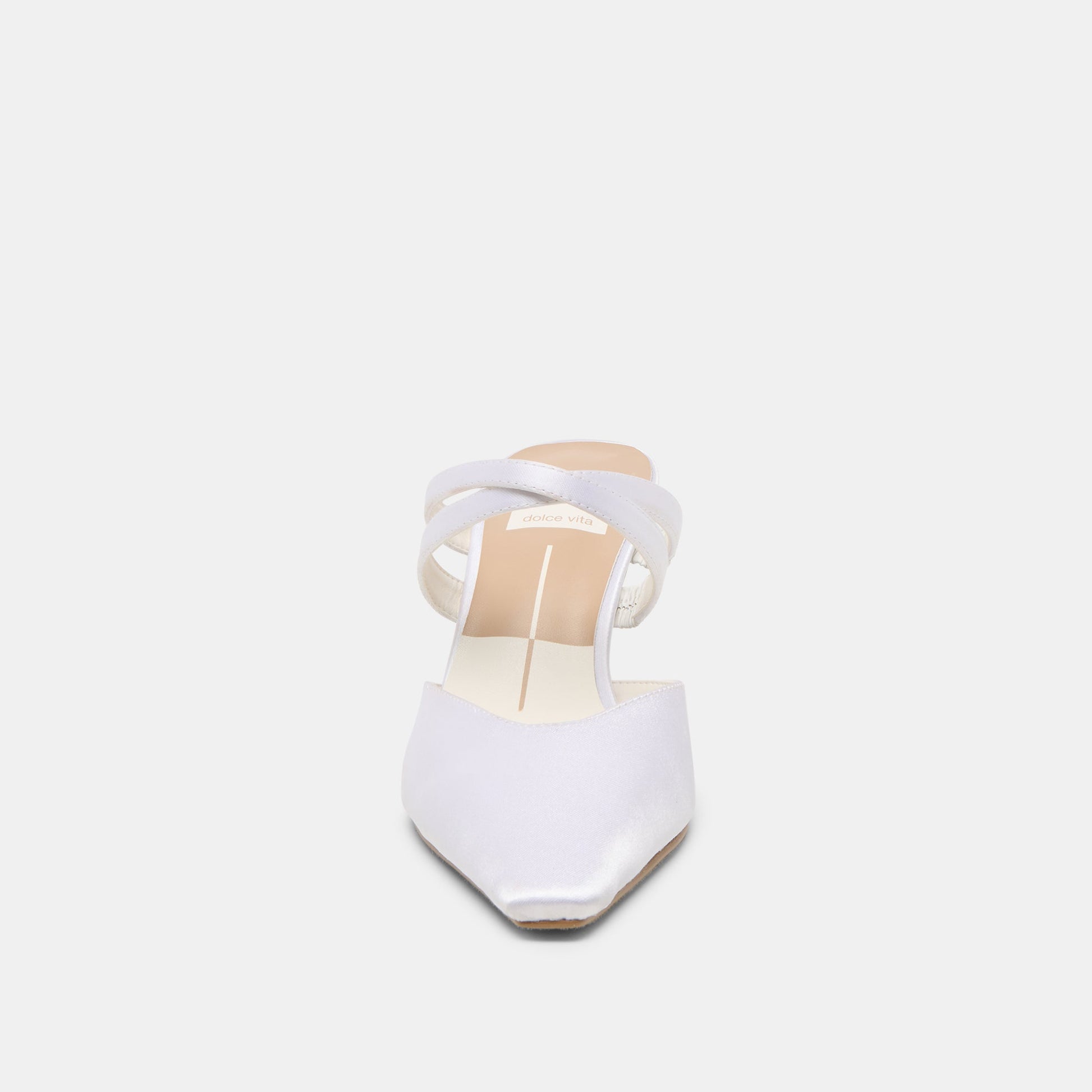 Linore True White Satin Heels - Dolce Vita