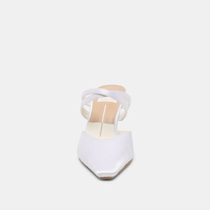 Linore True White Satin Heels - Dolce Vita