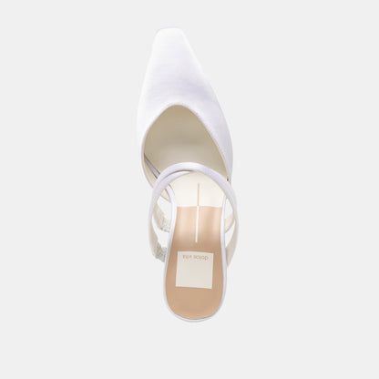 Linore True White Satin Heels - Dolce Vita