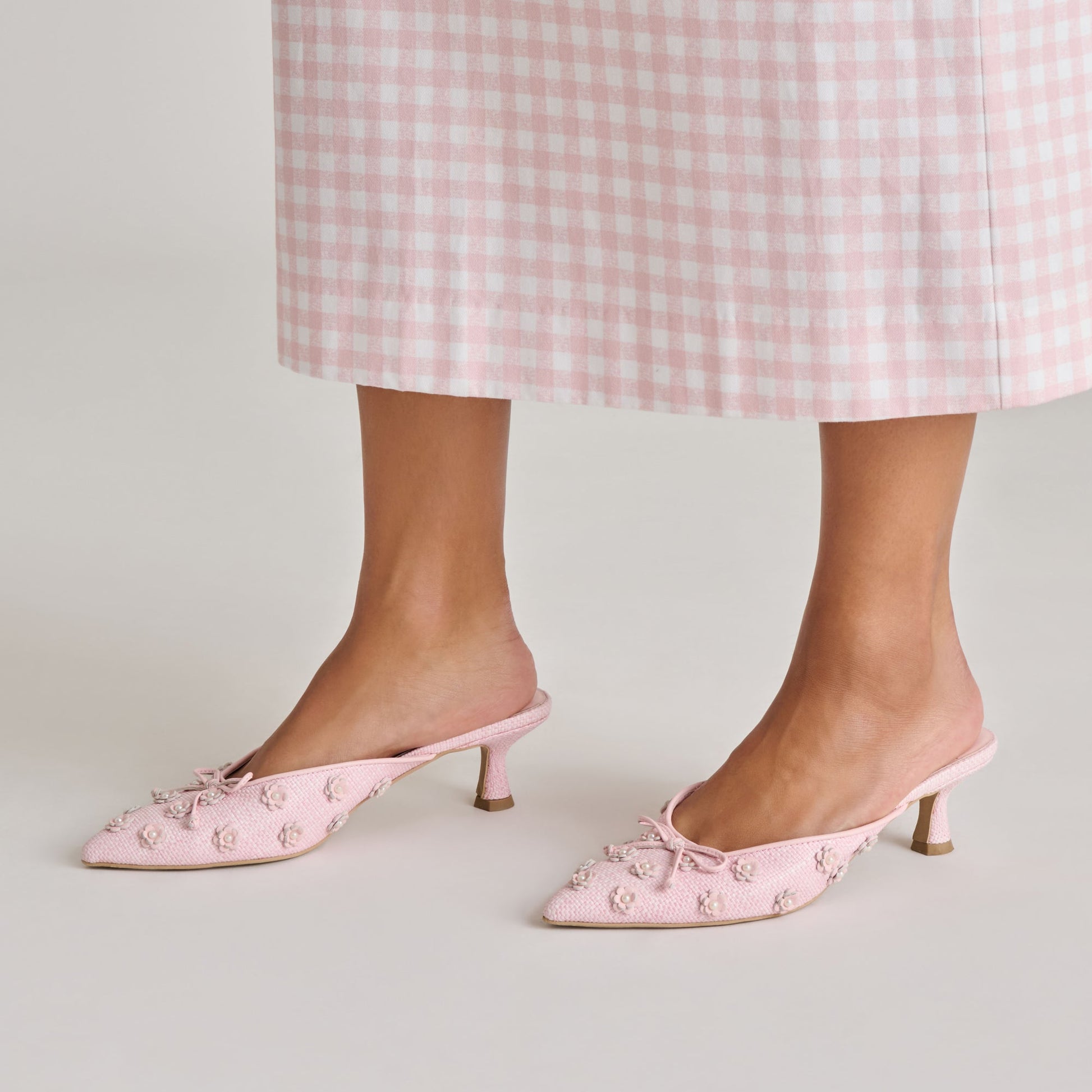 Camilo X Byrdie Golf Pink Raffia Heels - Dolce Vita