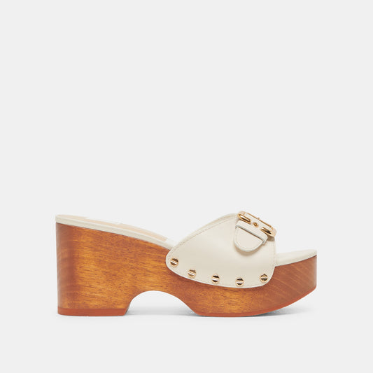 YALAH HEELS OFF WHITE LEATHER - Dolce Vita